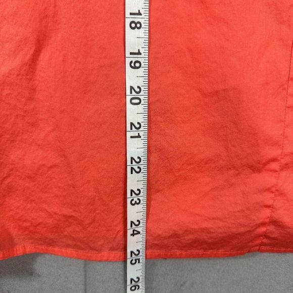 CJ Banks Womens Button Up Top Orange Solid  Plus Size 1X Stretch - Picture 8 of 10